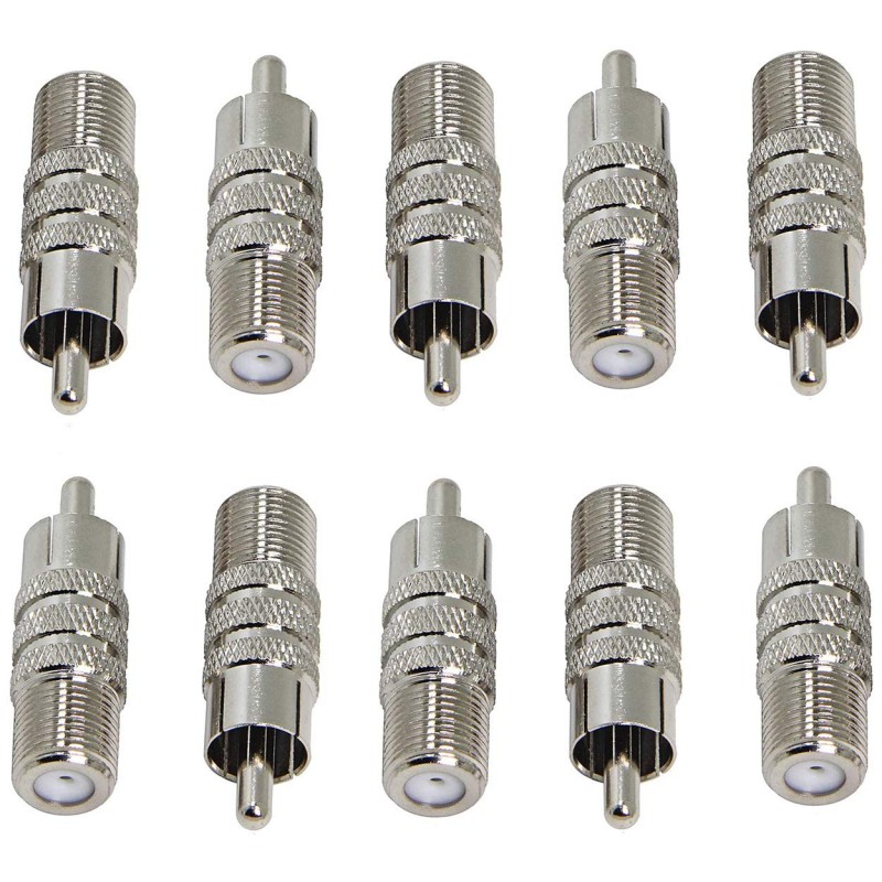 F Type Coaxial Coax Female Plug to RCA Male Socket Adapter Adaptor Connecter 