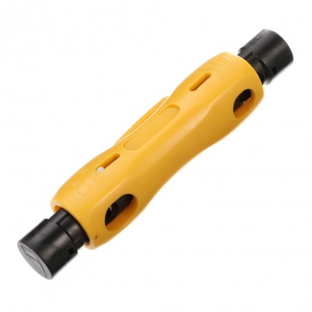 Round Network Cable Cutter & Stripper,Adjustable Screw Driver Dual Head Coax 